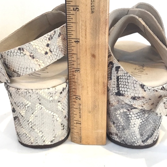 Matisse Platform Sandals ‘RUNAWAY’ Snakeskin Leather Ankle Strap Open-toe Size-7 - Picture 11 of 16